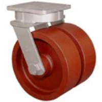 Dual Wheel Swivel with Ductile Steel Wheels